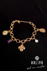 Taşlı Gold Bileklik - Arılı