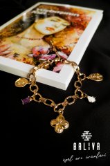 Taşlı Gold Bileklik - Arılı