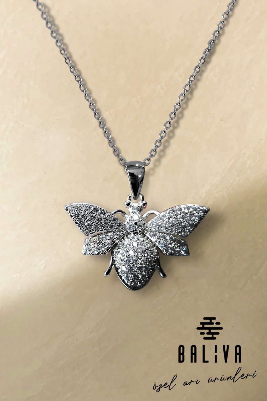 Arılı Silver Kolye - Zirkon